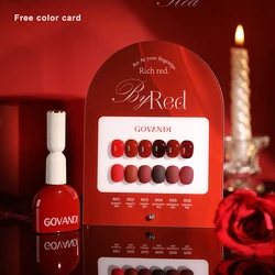 High-end Christmas Gift Fall Winter Red Gel Nail Polish Set With Color Card Korean Style Gel Kit Nail UV LED Varnishes Nail Art