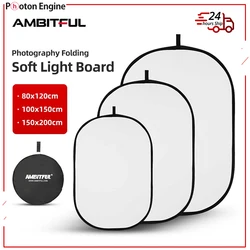 AMBITFUL 30cm 60cm 80cm80x120cm 100x150cm Portable Oval Multi-Disc Transparent White Reflector Collapsible Studio Photo Diffuser