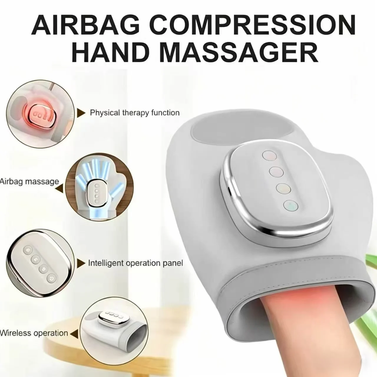 Automatic Hand Massager Kneads Finger Joint Pain Relief Airbag Kneading Palm Acupoint Massage Device for Beauty Health Care