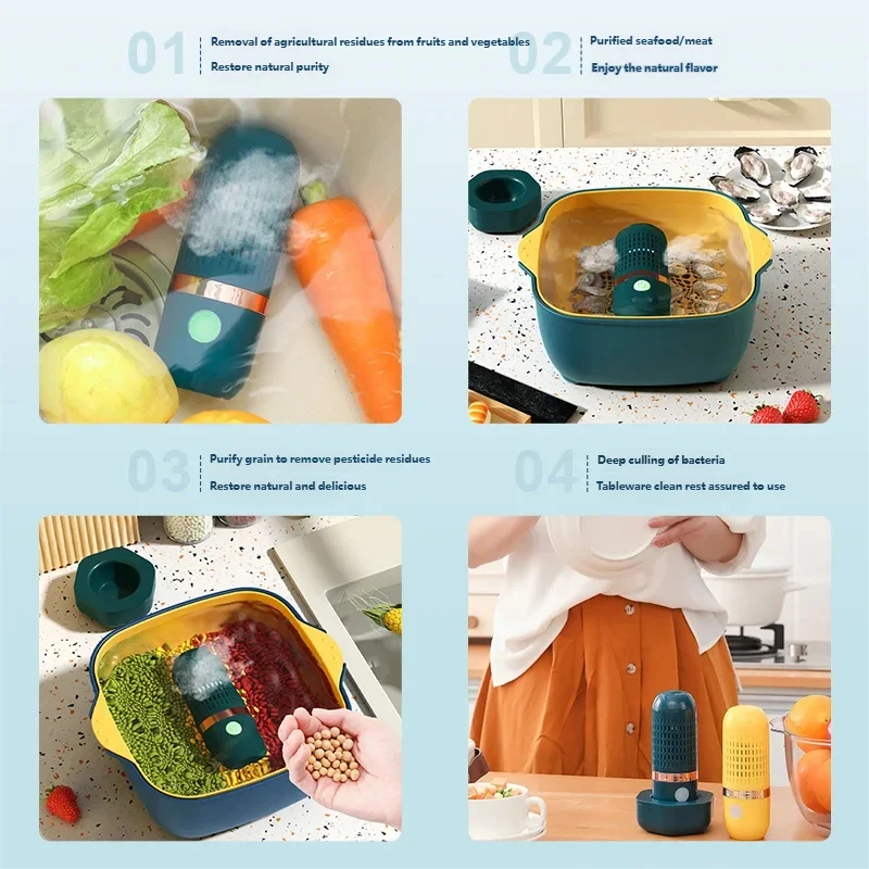 2026 TOP NEW Multifunctional 3000mAh Fruit And Vegetable Cleaning Machine - Portable Device for Cleaning Fruits And Veggies