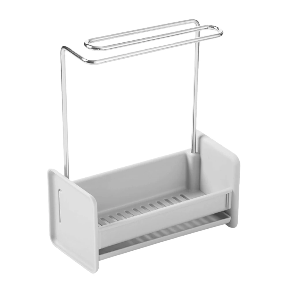 

Dish Cloth Sponge ganizer Rack for Kitchen Storage Draining Holder Grey Multi use Rag St Plastic Home Supplies