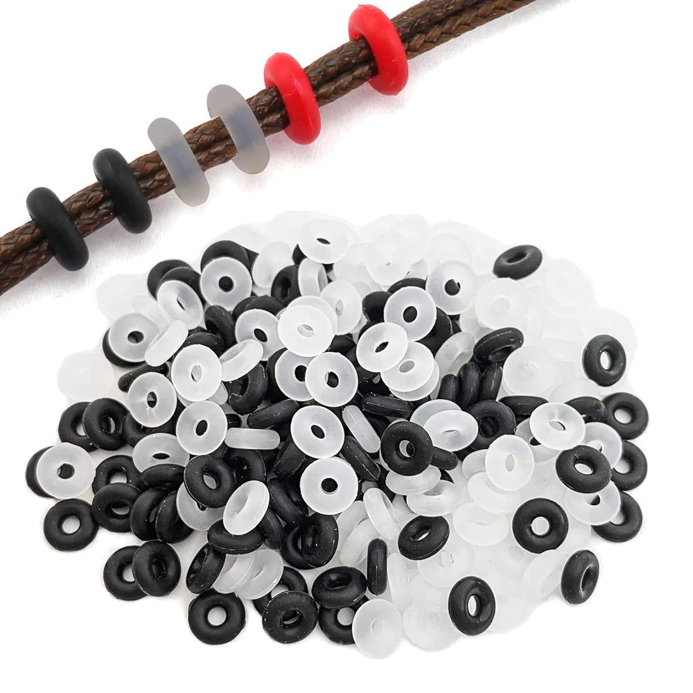 100pcs 6x2mm Rubber Stopper O Rings End Clasp Spacer Beads Gasket Locating Silicone for DIY Bracelet Necklace Crafts Findings