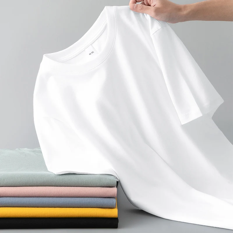 Basic Short Sleeve T-Shirt Unisex  Color Bottoming White Basic Style Summer Casual Cotton Tee Shirt for Youth And Teens
