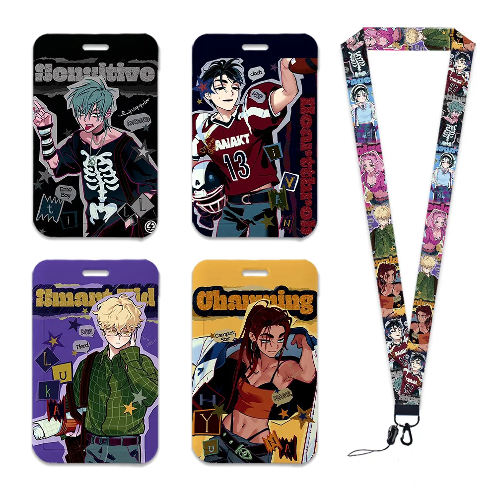 Popular Singers Work Card Holder Work Permit Name Badge with Keychains Student Id Card Lanyard Holder Accessories