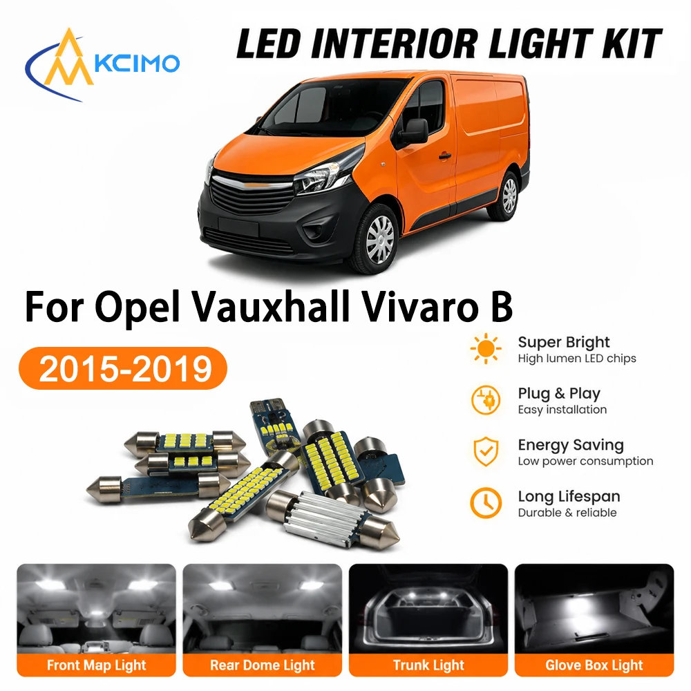 High Quality Atmosphere LED Interior Lightng Kit For Opel Vauxhall Vivaro B 2015-2019, Easy Install Map Light Super Bright