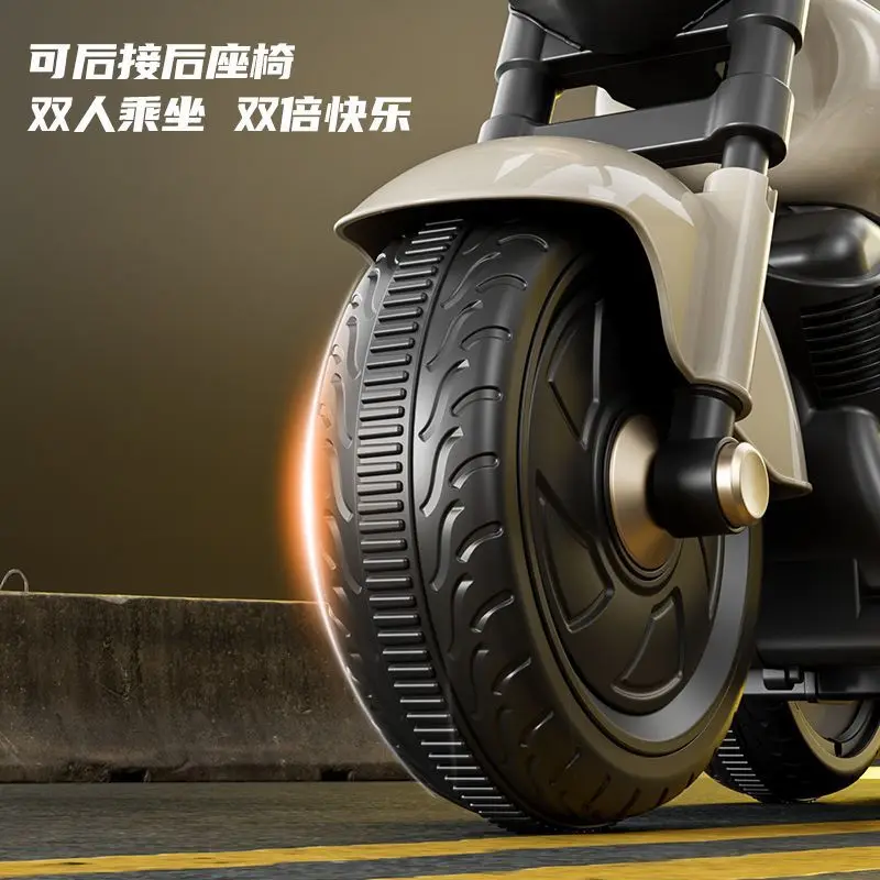 Double electric motorcycle tricycle charging remote control car can sit on a two-person battery car