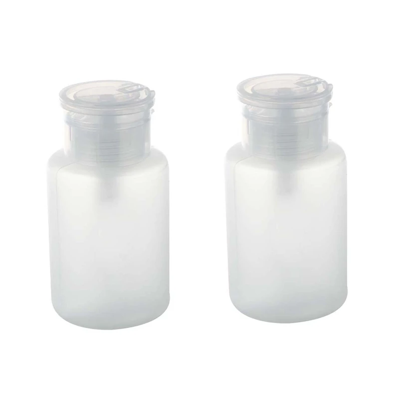 2X 150Ml Nail Art Makeup Polish Plastic Pump Dispenser Bottle Remover White