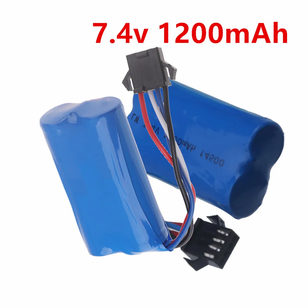 14500 7.4v 1200mAh Li-ion Battery For WPL B36 C34 C54 RC Car Battery C64-1 C74 Parts Battery SM-4P Plug