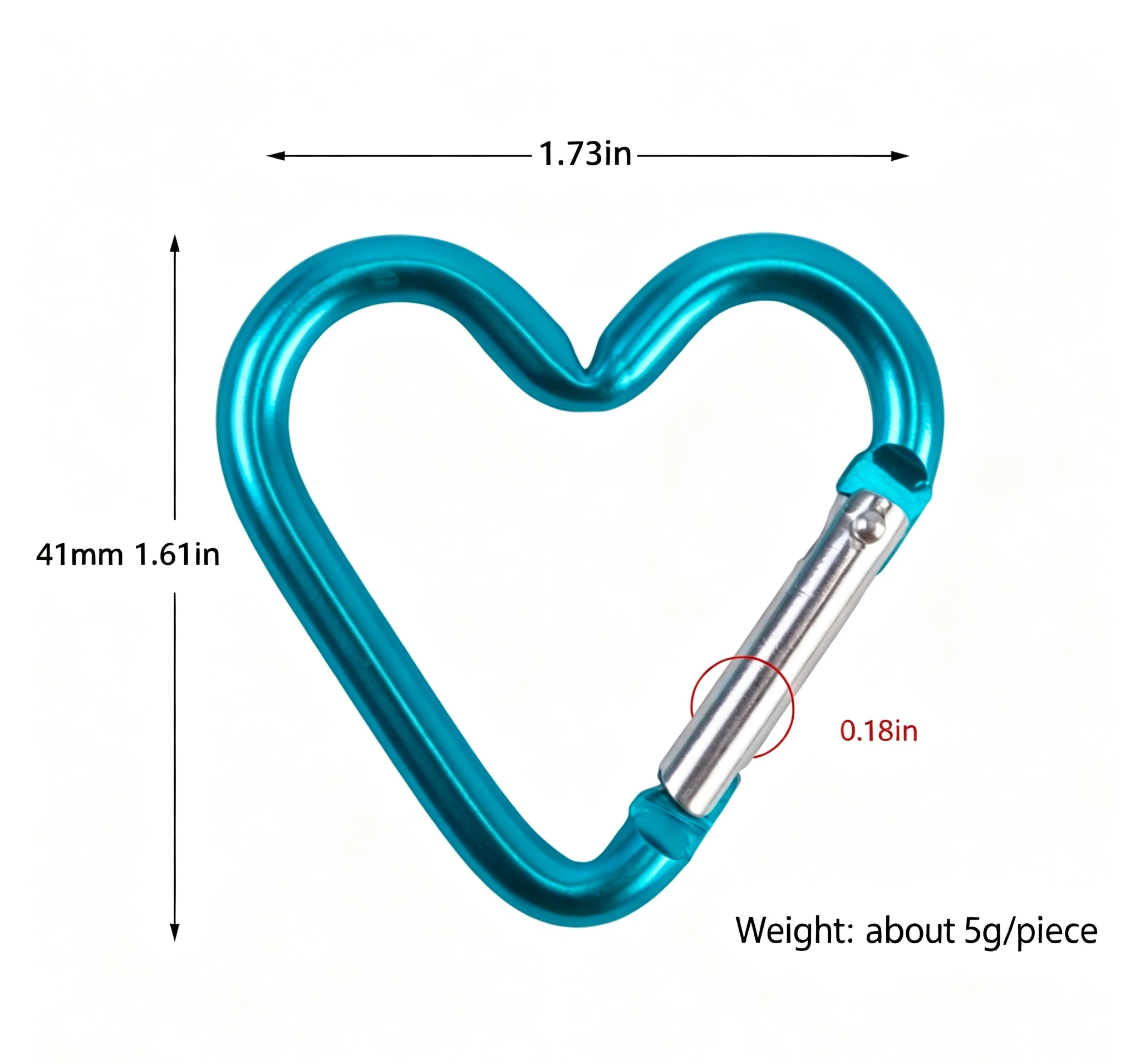 5pcs Heart-Shaped Spring Hook, Aluminum Alloy Carabiners For Men And Women, Use For Outdoor Climbing,