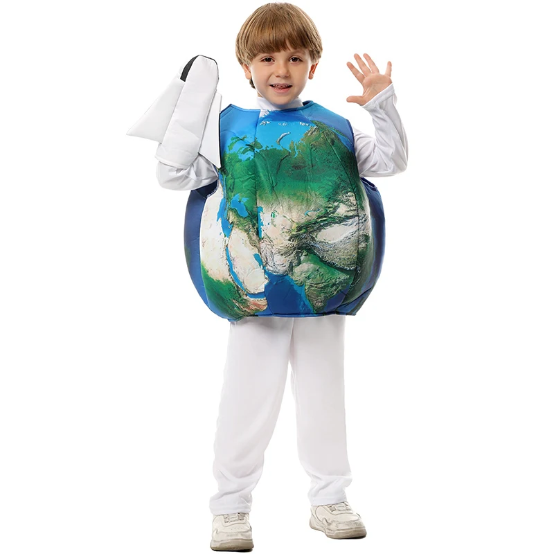 Boy Child Earth in Space Halloween Costume Girl Earth Mascot Book Week Purim Fancy Dress Up 2024 New Arrival