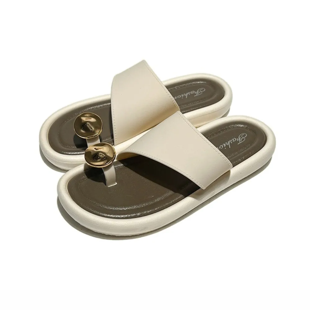 شباشب أنيقة ذات نعل سميك للنساء صنادل من جلد البولي يوريثان غير قابلة للانزلاق أحذية للبحر شباشب مسطحة من مادة PVC للفتيات #1