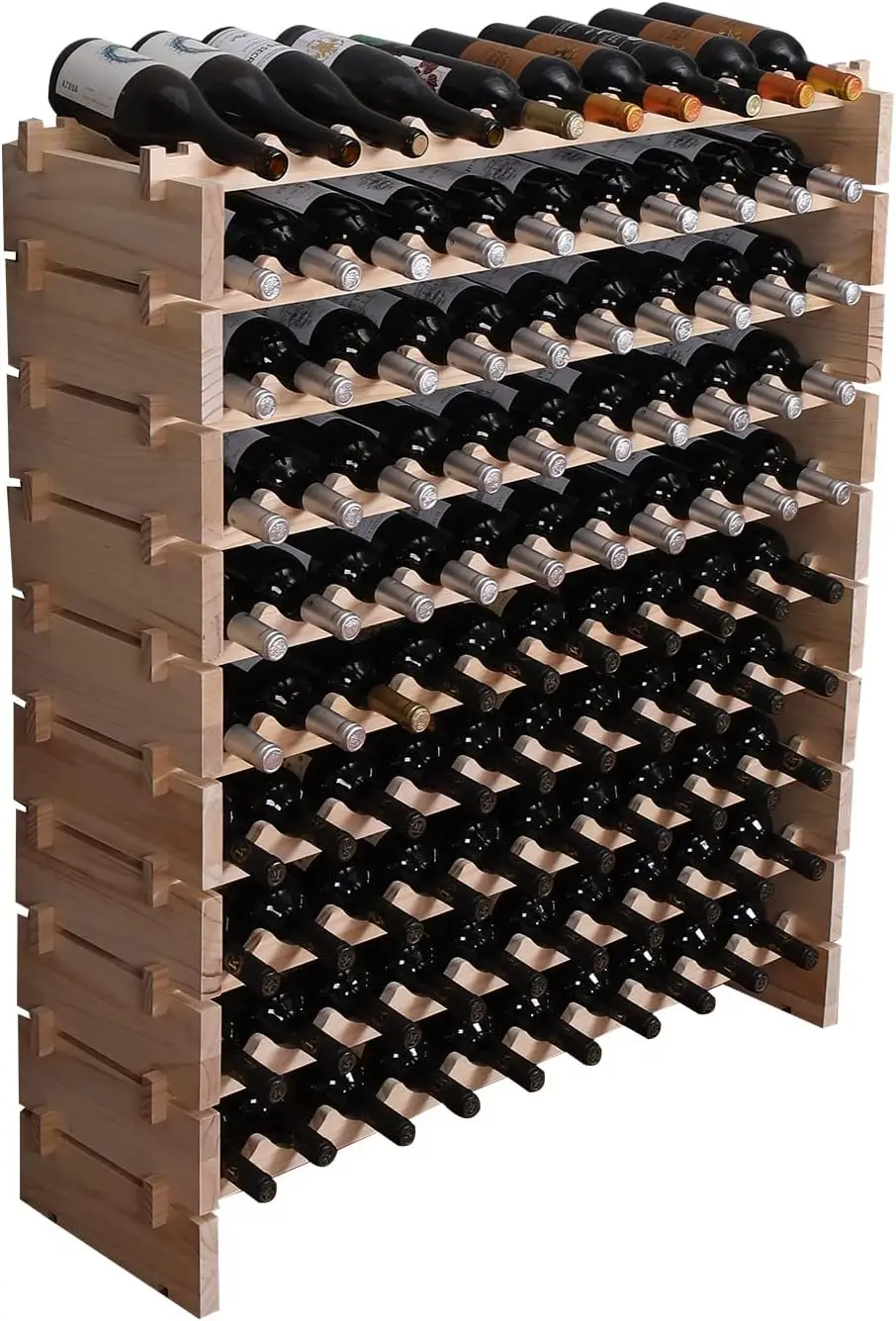 

Wine Rack Cabinet Freestanding for Floor Wooden Stackable Storage Modular countertop Wood Wine Holder