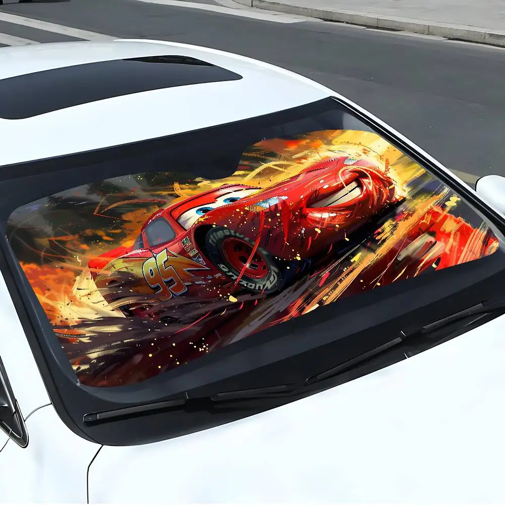Cars L-Lightning Cool M-McQueens 95 Car Sunshade Curtains Windscreen Front Window Visor 70x130cm Sun Visor Solar Protect Plaid
