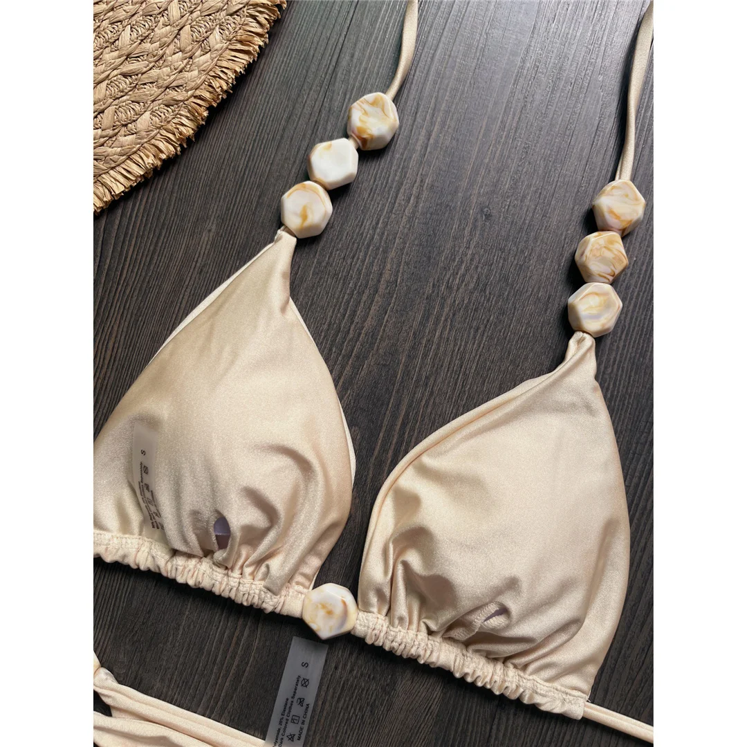 Halter High Leg Cut Bikini Damen Bademode Zweiteiliger Bikini-Set Mini-Tanga Gepolsterter Badeanzug Badebekleidung V7320 – Detail 9