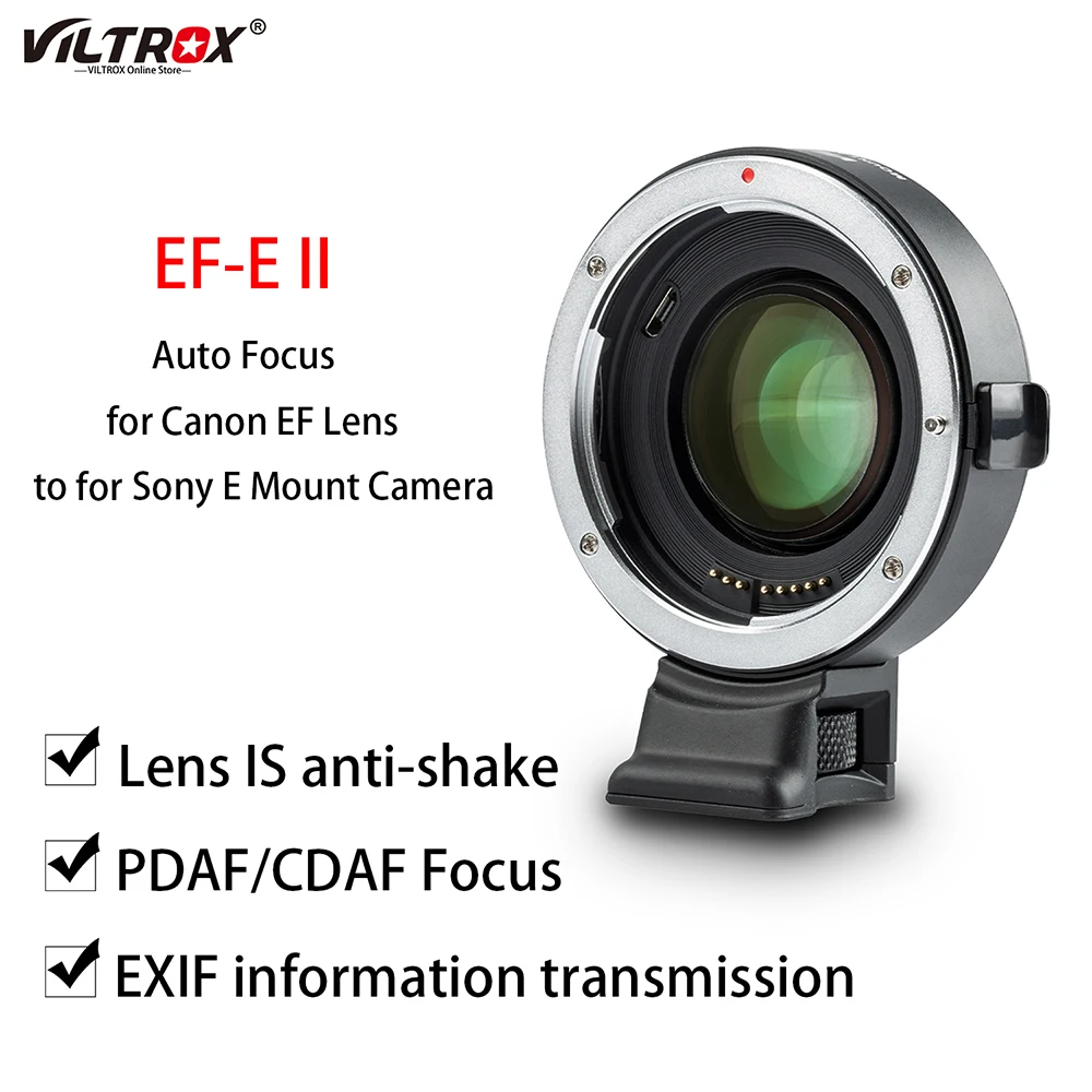 

Viltrox EF-E II Lens Adapter ring Auto Focus Reducer Speed Booster 0.71X for Canon EF to for Sony E Mount Camera A9 A7RII A640