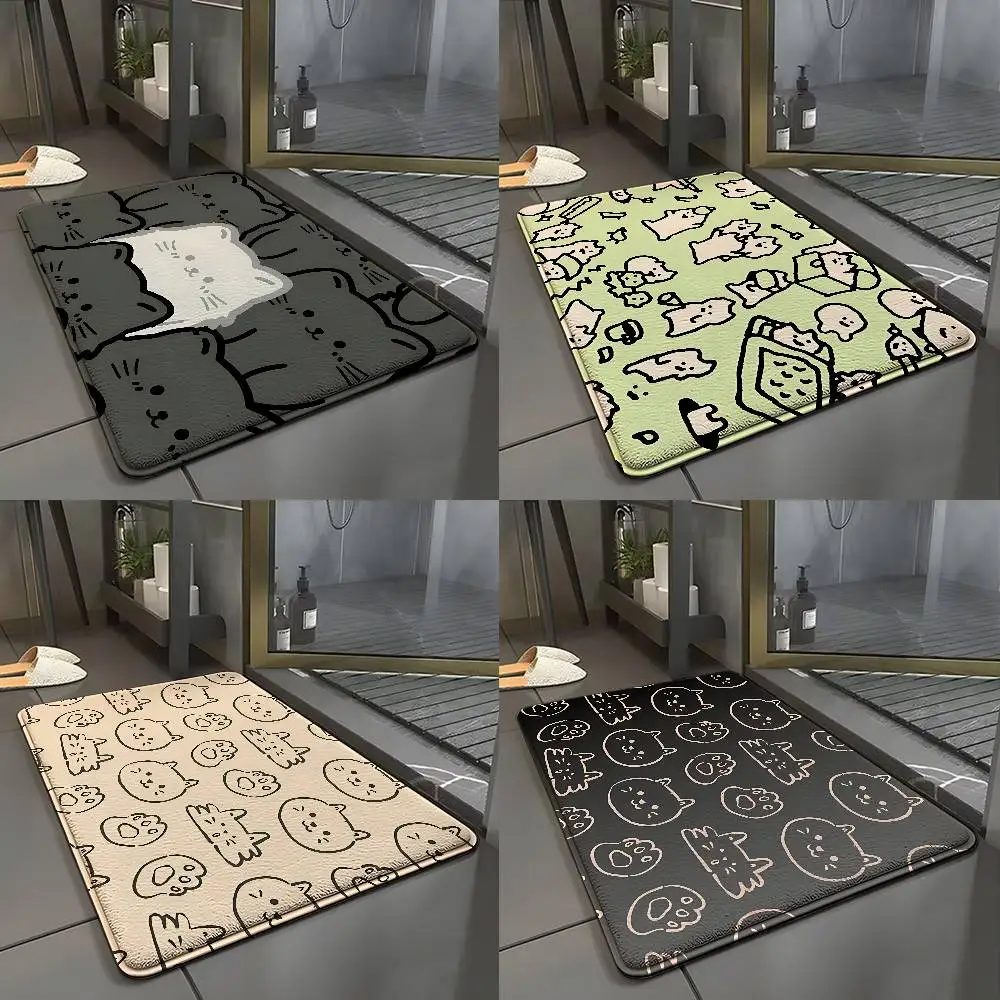

Cute Cat Floor Mats Home Laundry Rug Carpet For Living Room Decor Lounge Area Anti-slip Foot Mat Entrance Doormat