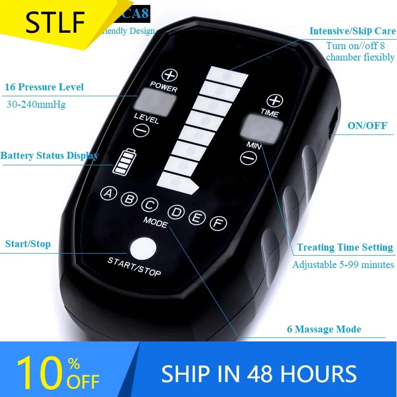 

STLFNew Arrival Factory Supply Pressotherapy Lymphatic Drainage Machine 8 Chambers Leg Massager Compression Boots