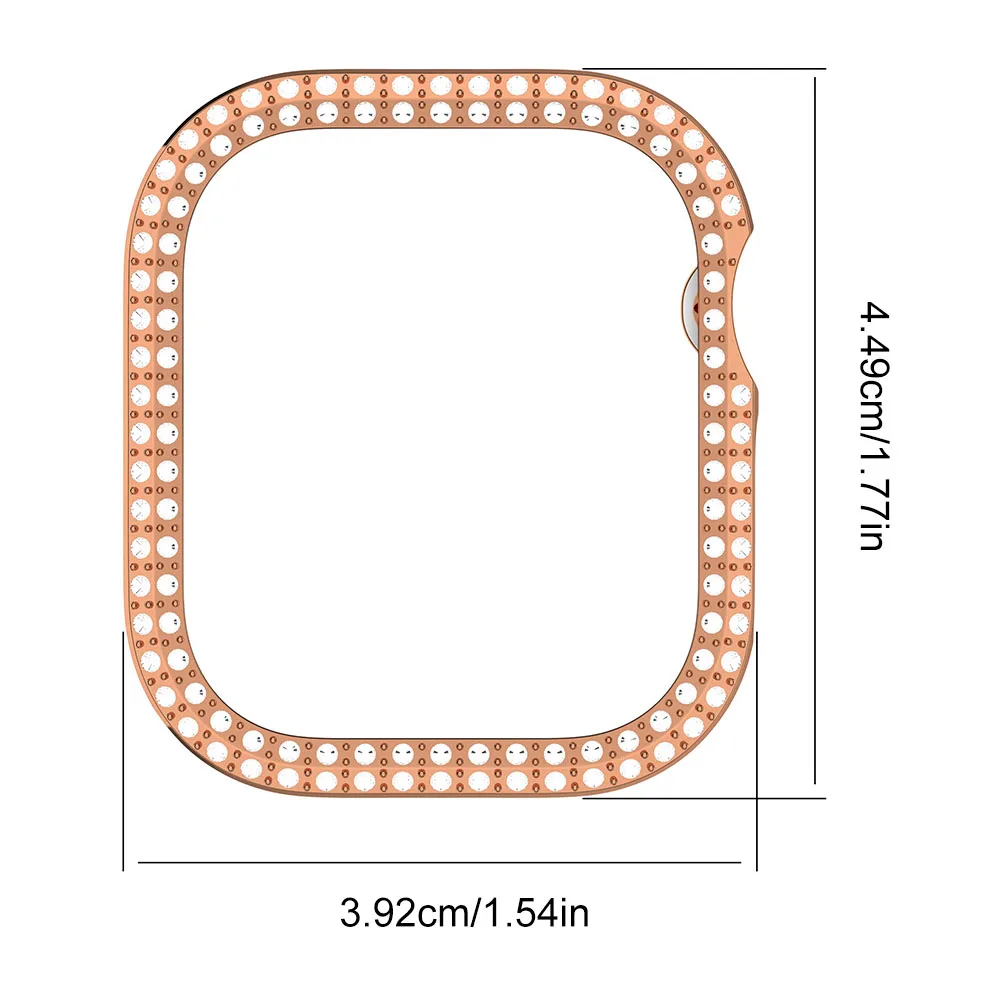 Double Diamond PC Watch Case Anti-Fall Protection Frame Anti-Scratch Watch Screen Protector for Apple Watch Series 10 42MM/46MM