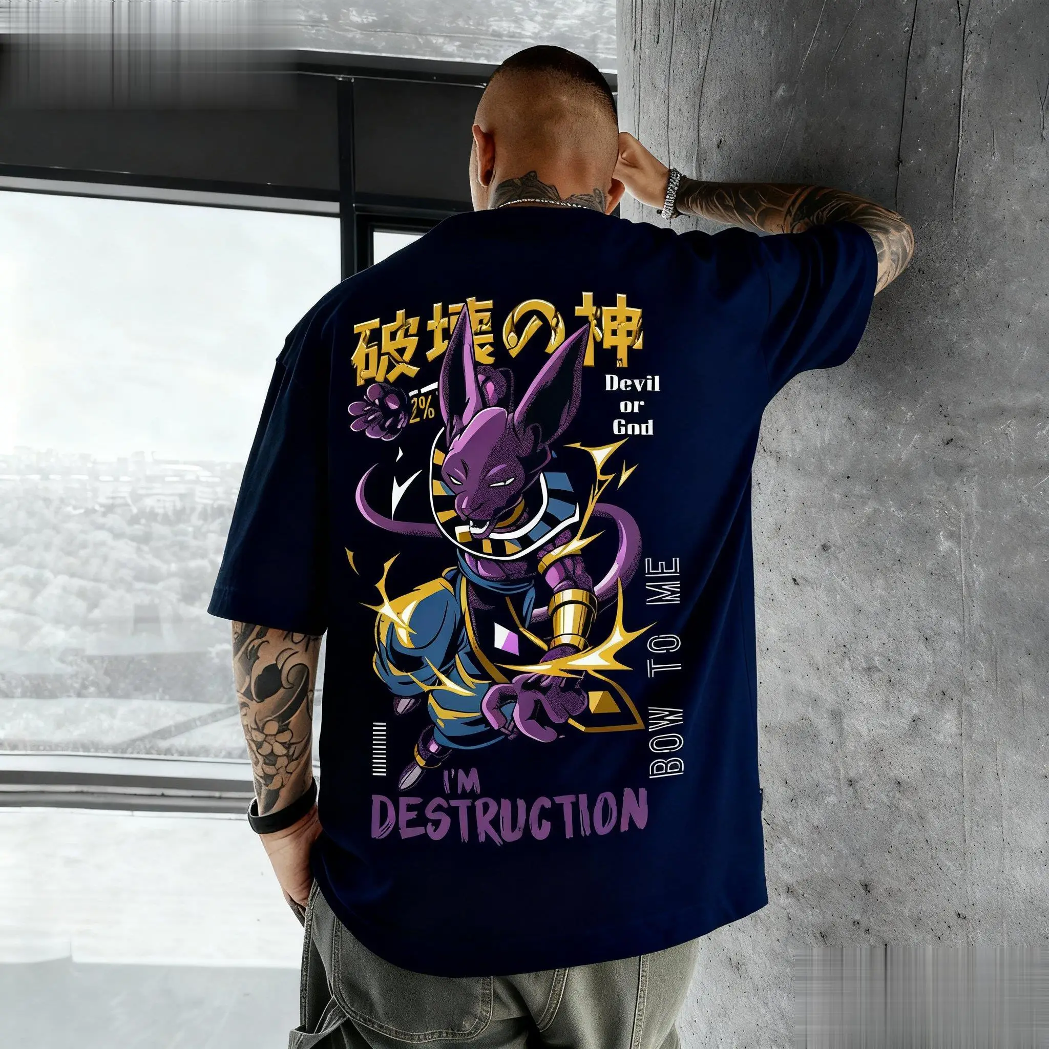 

Dragon Ball Beerus футболка с рисунком аниме для мужчин и женщин, хлопковая футболка с короткими рукавами, уличная одежда, повседневный топ, новая летняя модная одежда Y2k