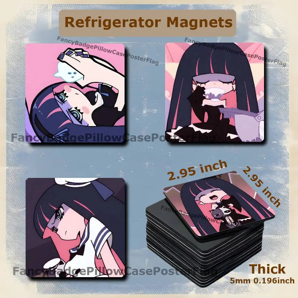 S-Stocking Anime 75mm Refrigerator Magnet Magnetic Ins Style Home Decoration Gift Personalized Creative Magnetic