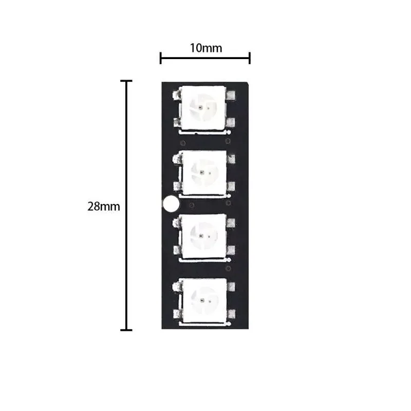 4Bit WS2812 Lamp Bead Module Bar Light Bar Full Color Drive Magic Light Development Board Module Single Chip Microcomputer