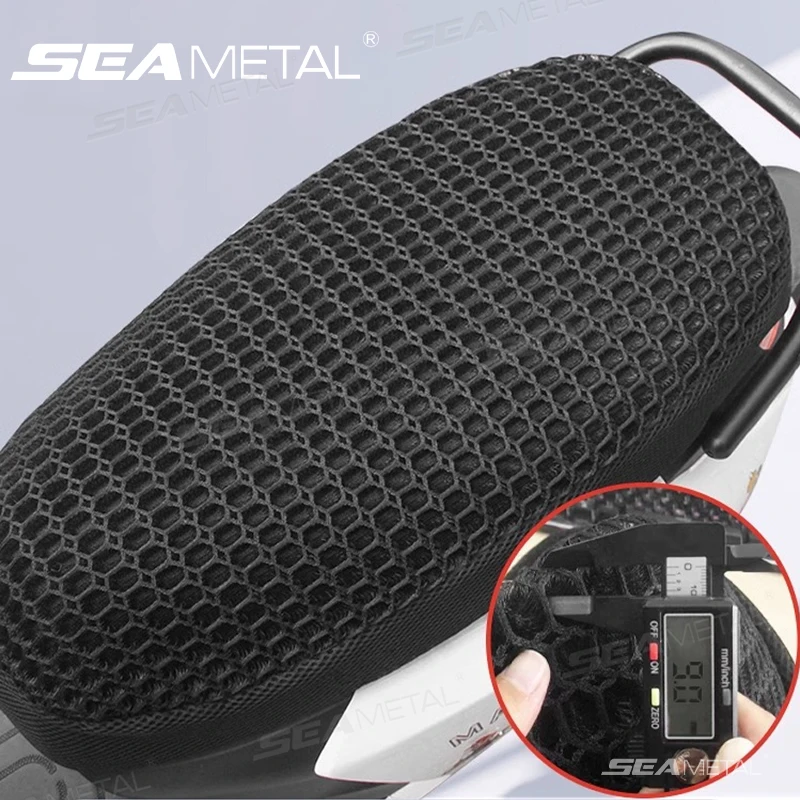 SEAMETAL Motorcycle 3D Mesh Fabric Anti-skid Pad Scooter Seat Electric Bike Seat Cover Breathable Sunscreen Covers Net Cushion