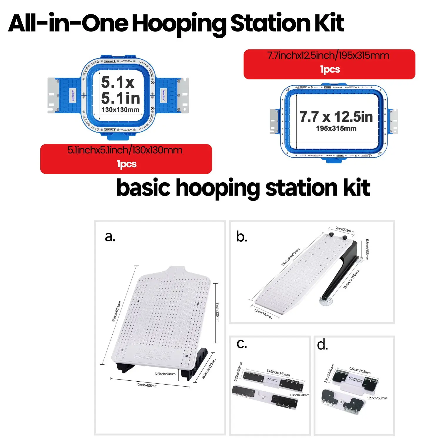 Kit de Estación de Bordado Todo en Uno Mighty Hoop, Bastidores de Bordado para Máquinas Brother de 6 y 10 Agujas PR680W PR1050X PR655
