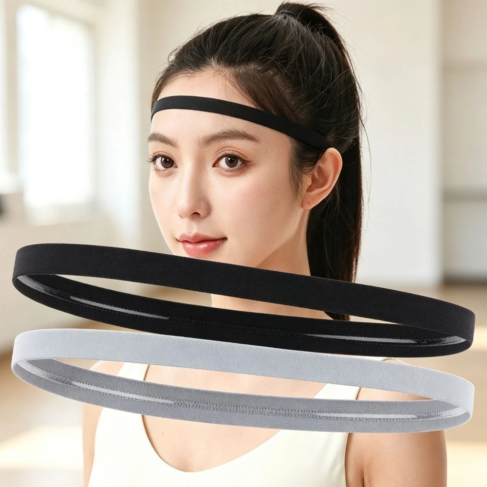 Non‑Slip Sports Headbands, Lightweight Elastic Silicone‑Grip Sweatband for Cycling Fitness Gym Outdoor Unisex