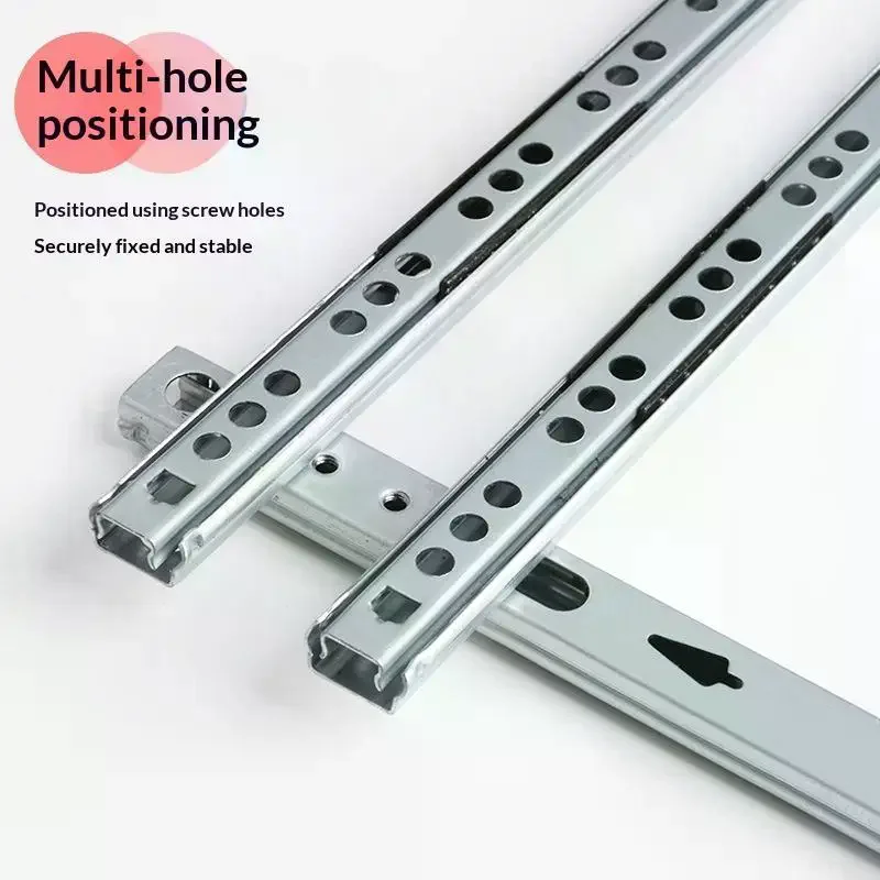 [MA]2Pcs Kitchen Cupboard Drawer Slides 17mm Wide Furniture Guide Rail Full Extension Parts Hardware Drawer Slides Parts[MA]