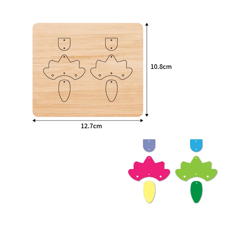 Wooden Earring Cutting Mold, Suitable for Die Cutting Machines, ZYC-1014