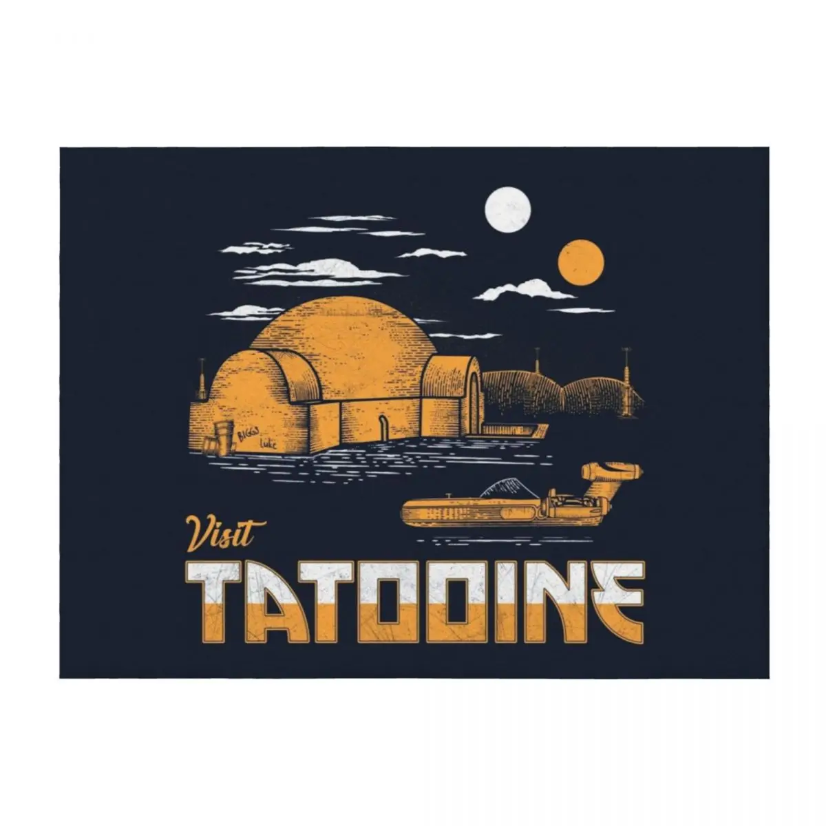 

Visit Tatooine Throw Blanket Sleeping Bag Bed linens Designers Tourist Blankets