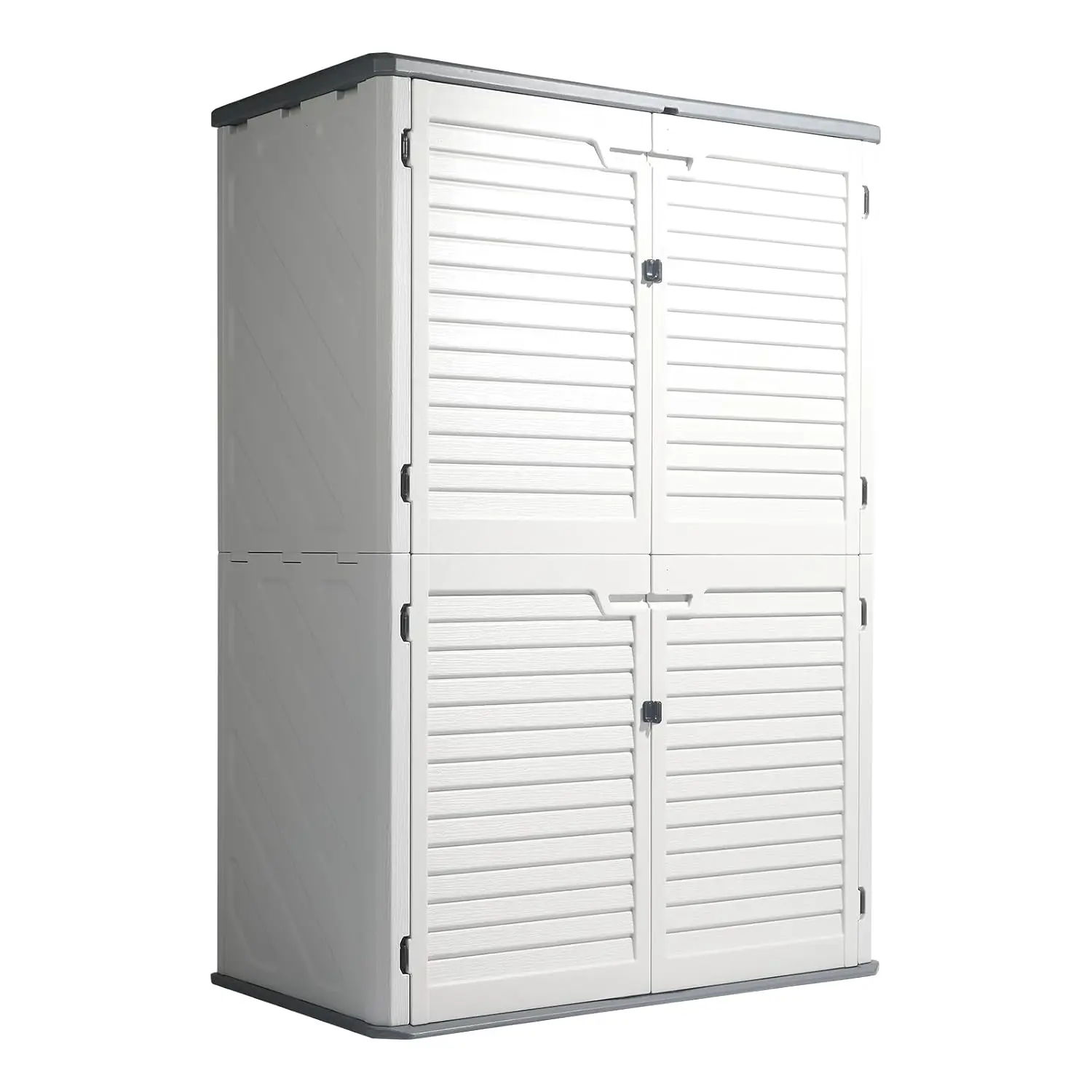 Upgraded 59 Cu.ft Plastic Outdoor Storage Cabinet, White