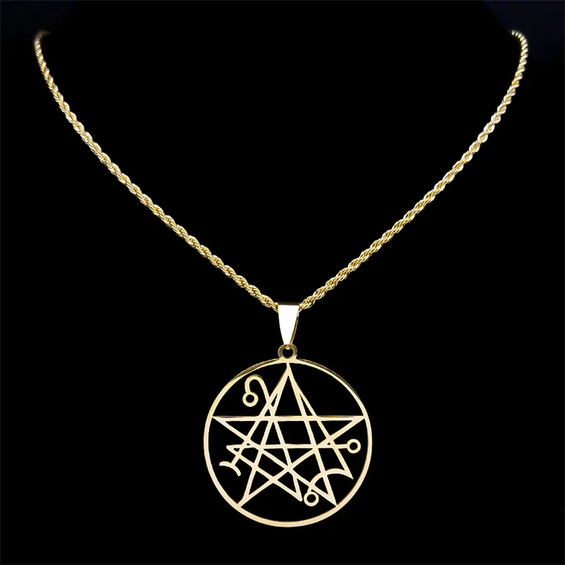 Necronomicon H P Lovecraft Miskatonic Elder Sign Azathoth Call Of Cthulhu Necklace Men Stainless Steel Necklaces Jewelry N7135