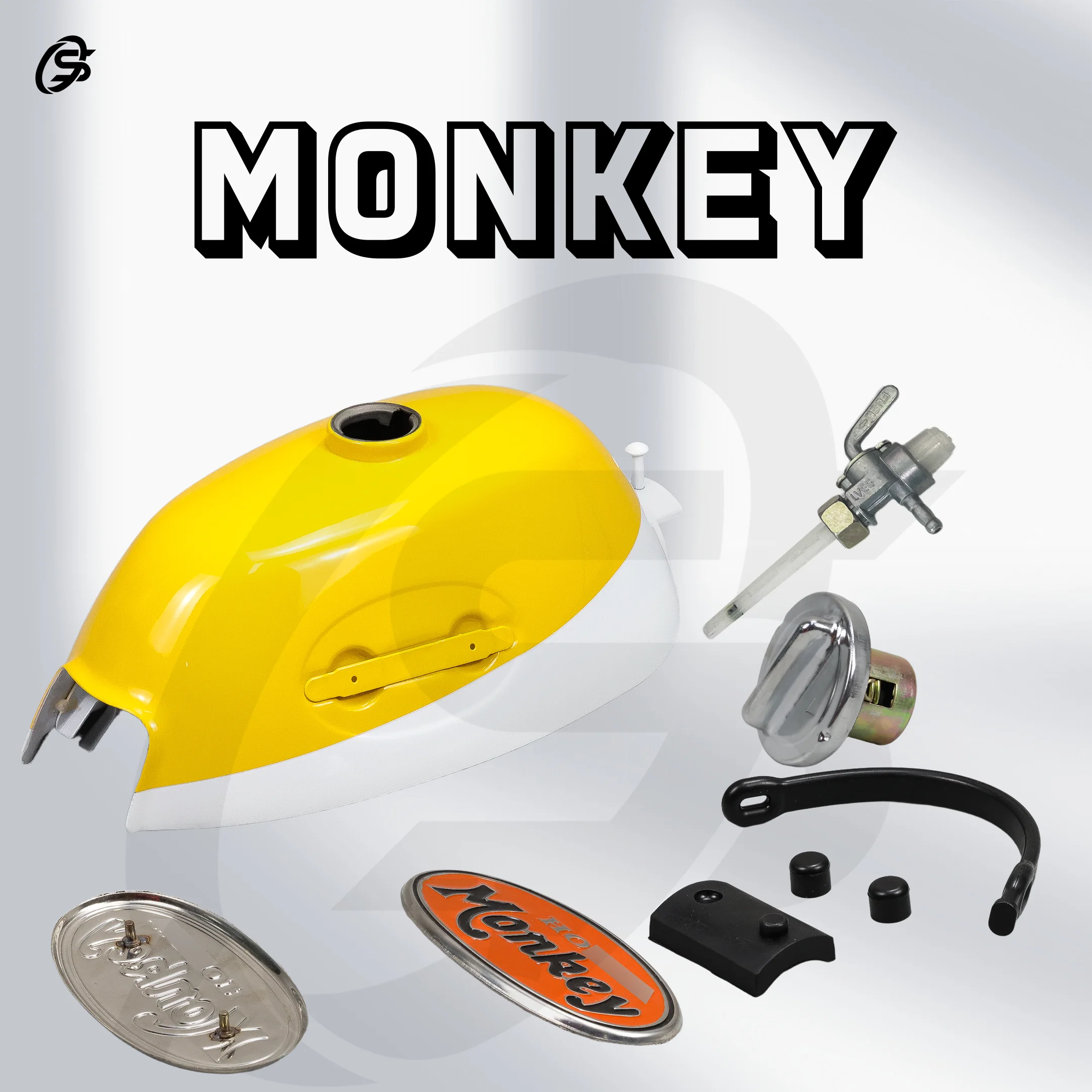 Z50 K2 White Yellow Fuel Tank Kit Monkey Z50 Petrol Tank Set Z50 Parts Motorcycles Accessoriees