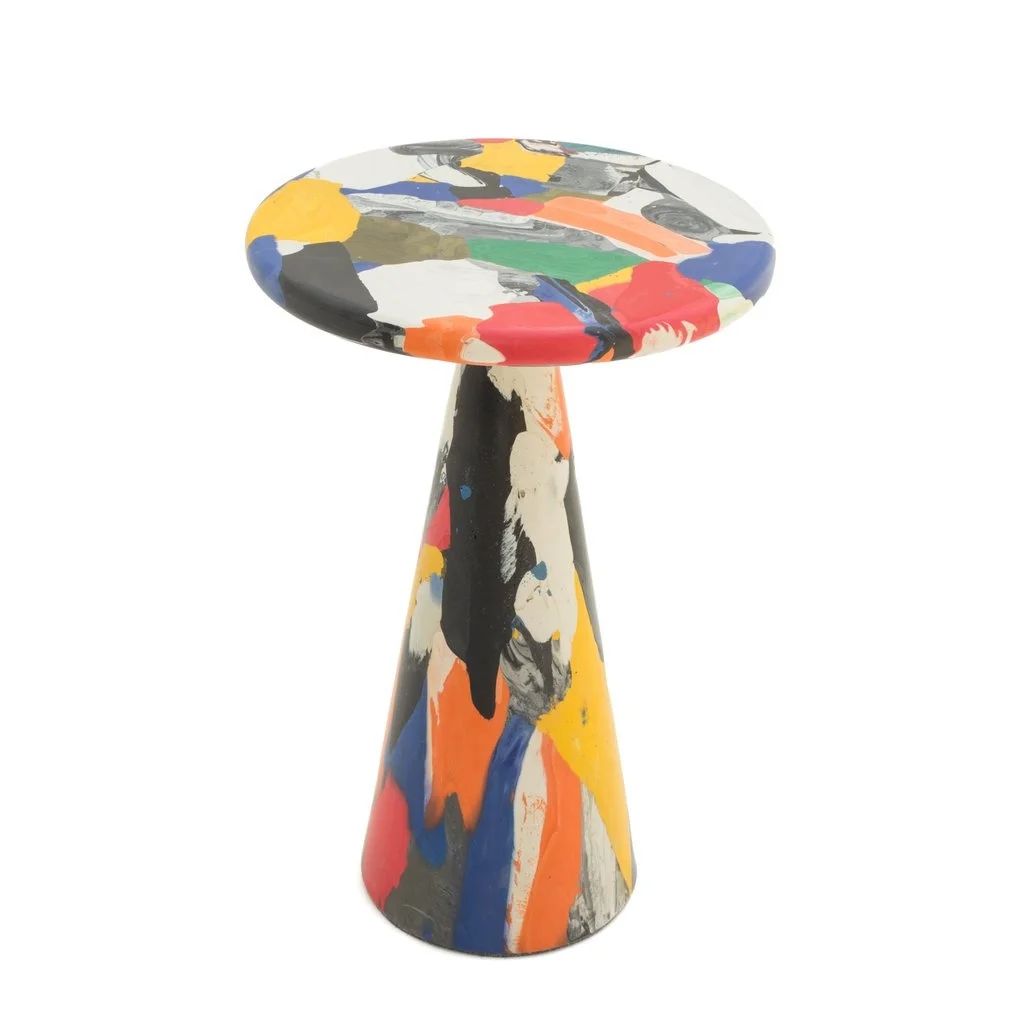 The elegant designer coffee and dining table hand-painted feast area subtly colors the living room furniture