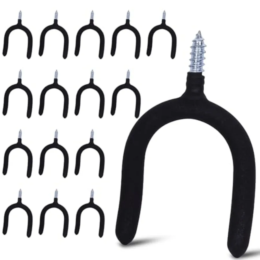 

Garage Storage System Steel U Hooks with Anti-Slip Coating Home Improvement and Organization Screw in Hooks Easy Wall Mounting