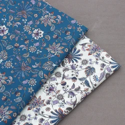 60s Digital Printing Cloth Plain Floral Fabric Breathable Soft Skin-friendly for Sewing by Half Meter