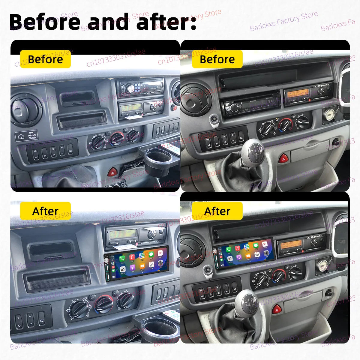 6.86 inch Android 1Din Car Screen Car Multimedia Autoradio Radio Head Unit Stereo for Renault Mascott Master 2004-2010 Carplay