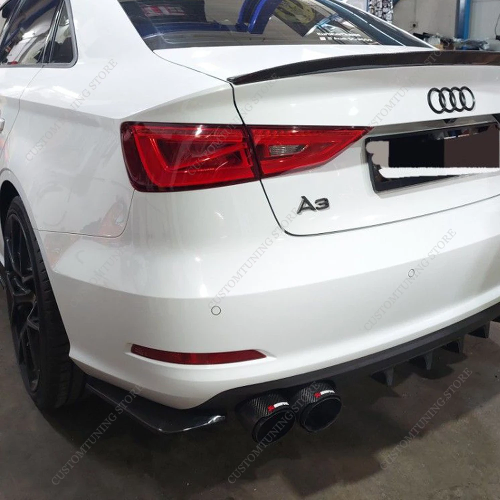 

Боковые разветвители заднего бампера для AUDI S3 8 в, 4-дверный седан 2013-2016, задний диффузор перед сцеплением, выхлопная труба, Фотоэлементы