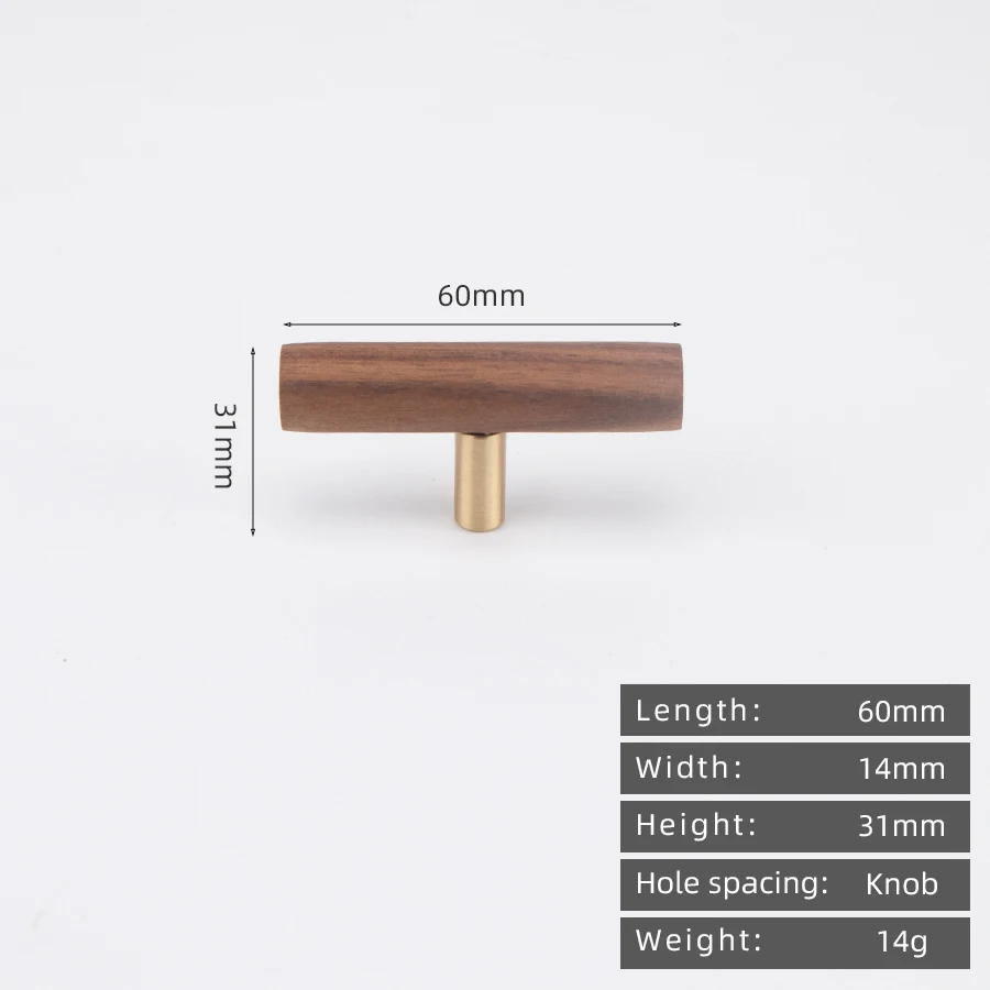 KEDLO Japanse stijl massief houten kinderkamer houten+messing greep houten stijl moderne minimalistische walnoot houten ladegreep