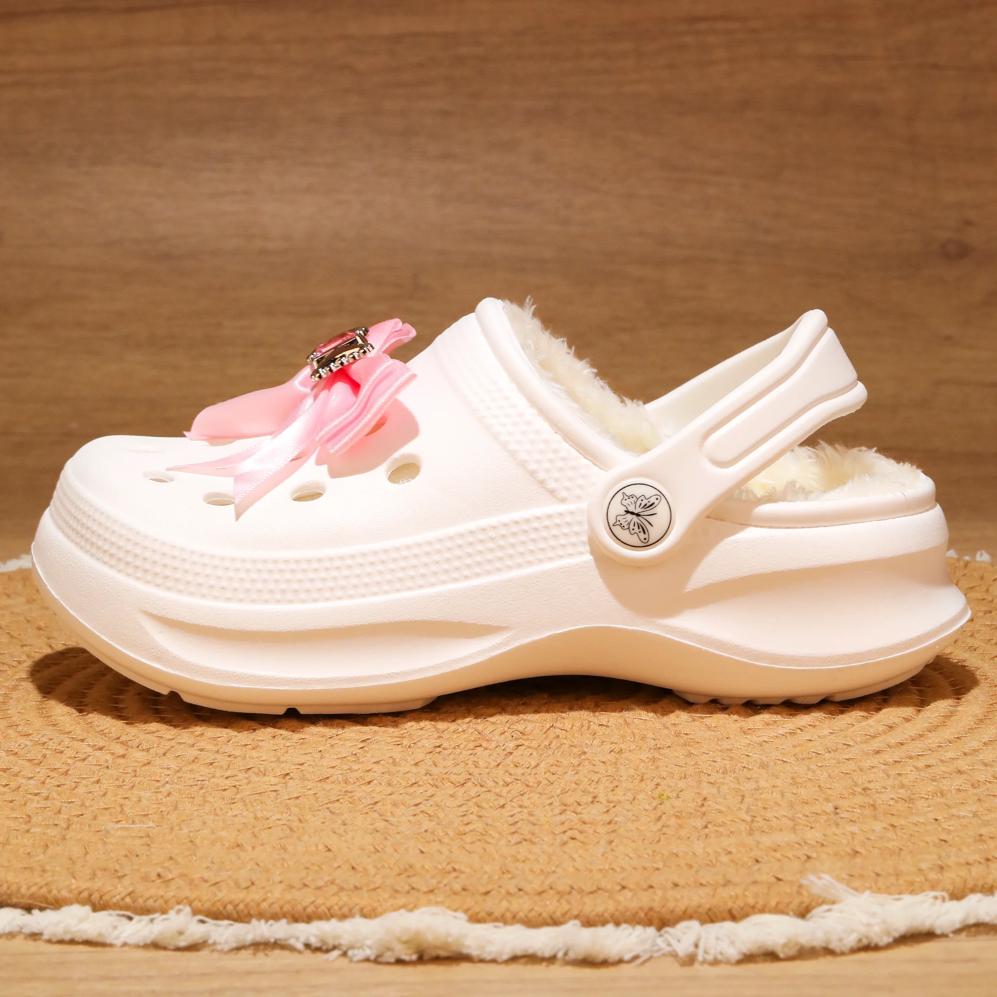 Kinder-Clogs und -Mules mit Fellfutter, leichte Garten-Schuhe mit Baumwollfutter, warme Hausschuhe für Jungen, Mädchen und Kleinkinder, 168. – Detail 4