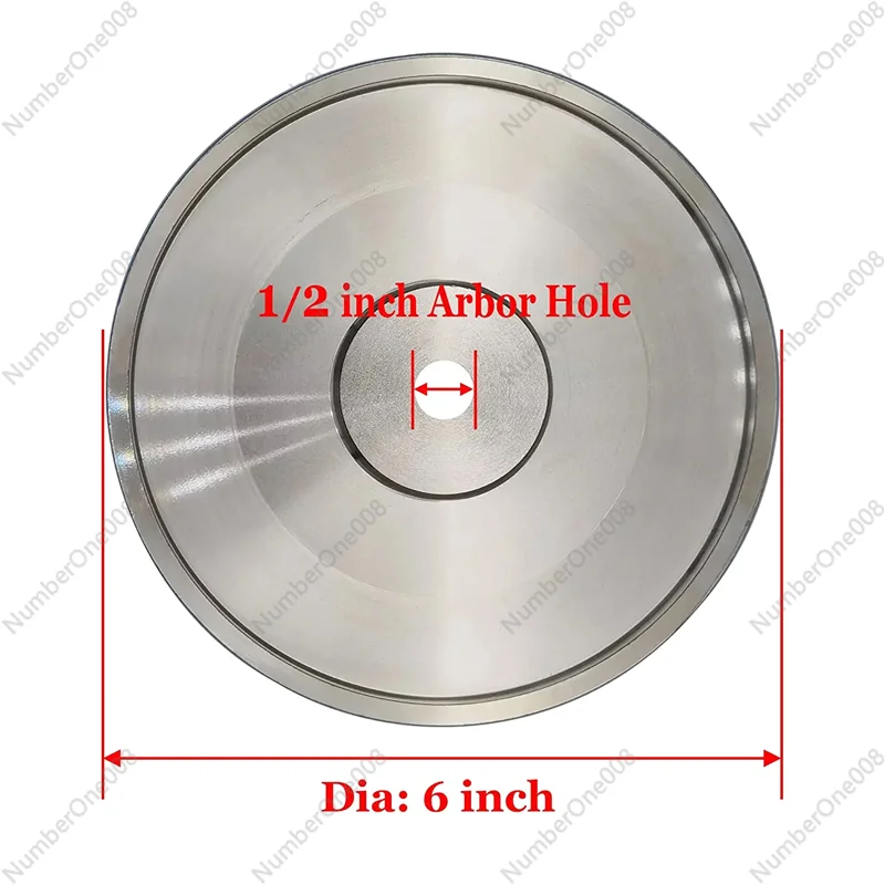 CBN Grinding Wheel, 6Inch Dia x 1Inch Wide, with 1/2Inch Arbor, Diamond Grinding Wheel for Sharpening HSS, 320 Grit