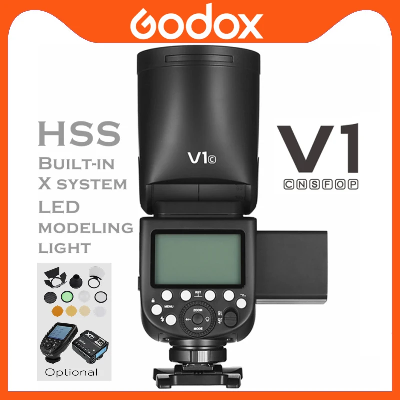 Godox Flash V1 Flash V1C V1N V1S V1F V1O V1P TTL 1/8000s HSS 2600mAh Lithium Battery Speedlite For Canon Nikon Sony Fuji Olympus