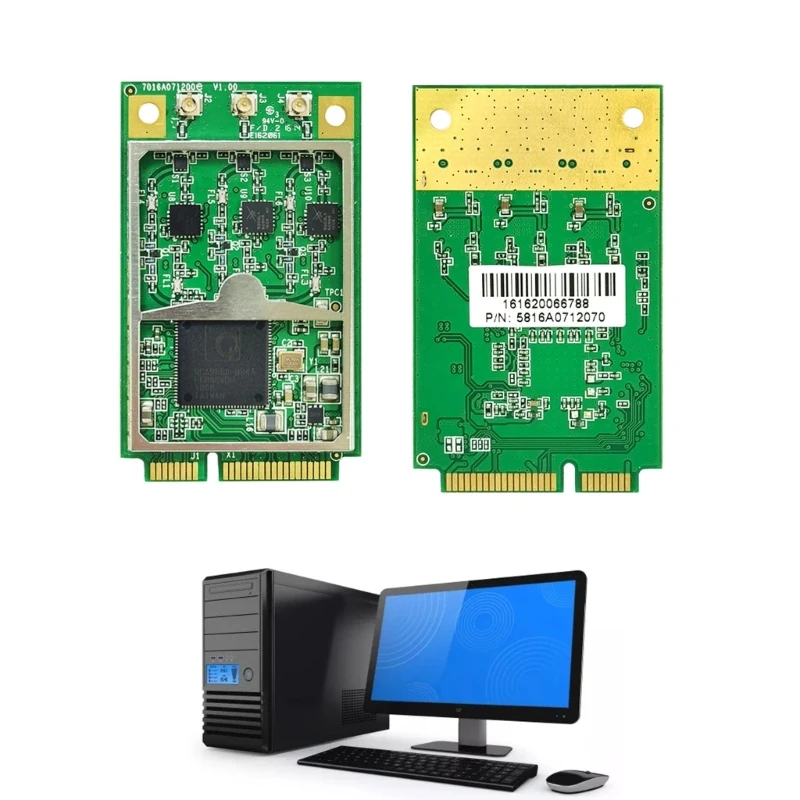 QCA9880 1300M 2.4G + 5G Thẻ WiFi Mini PCIE băng tần kép Thẻ không dây 3x3MIMO