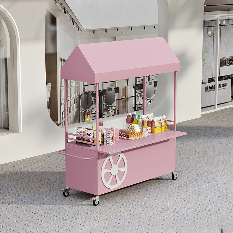 Outdoor market stall trolley movable display stand