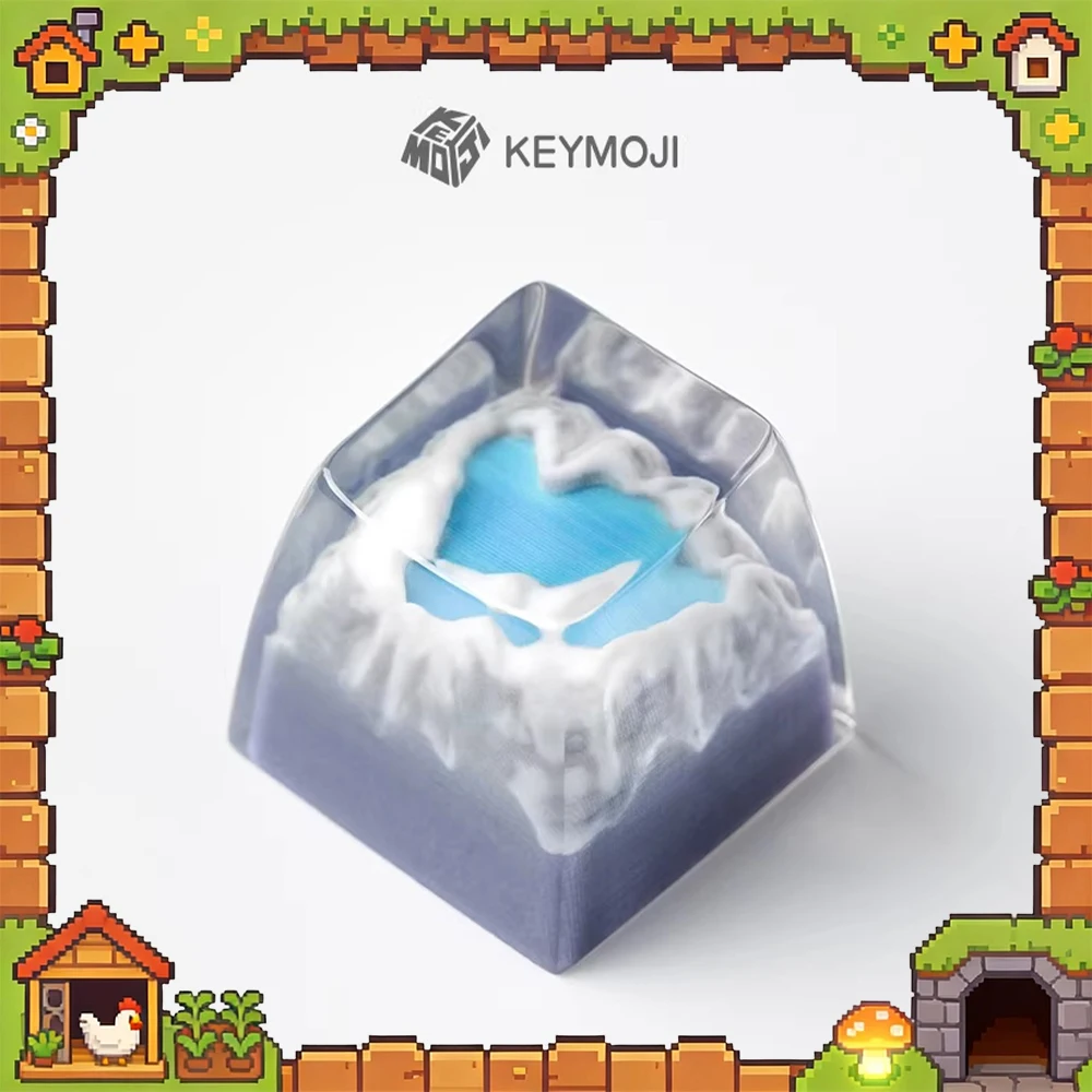 

KEYMOJI Changbaishan Tianchi PC Resin Keycaps Transparent Personality Transparent Magnetic Keyboard Keycaps For PC Accessories