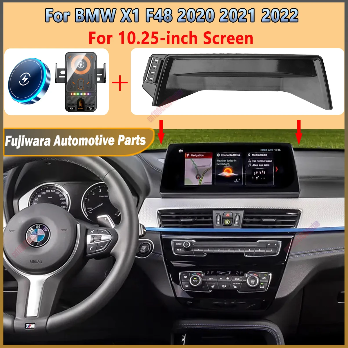 For BMW X1 F48 2020-2022 Car Phone Screen Holder Magnetic Wireless Charging For Screen Car phone Mount