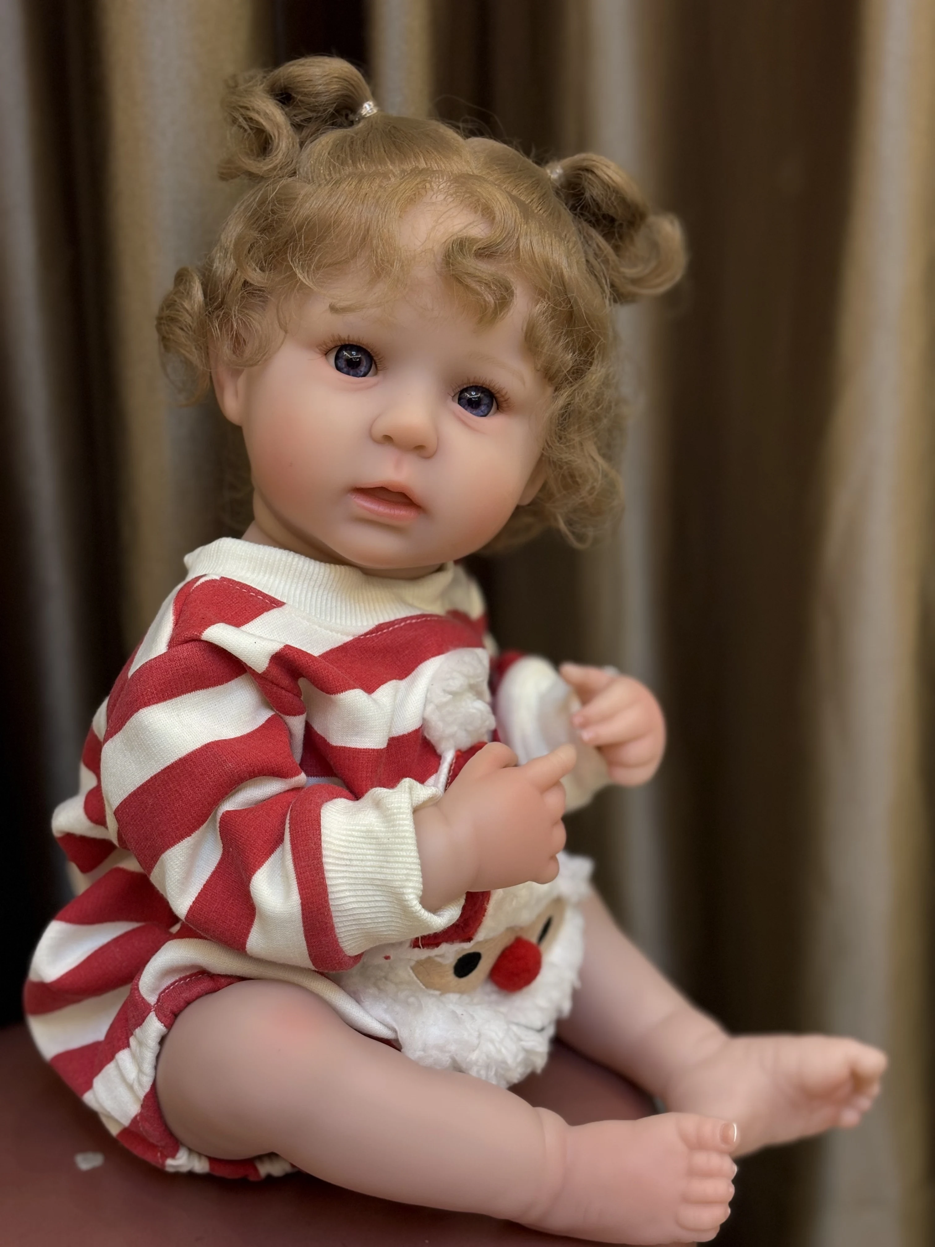 18-20 인치 빨 수있는 Ward Bebe 뿌리 머리카락으로 다시 태어난 소녀 부드러운 비닐 바디 수제 다시 태어난 인형 실물 같은 현실적인 신생아 인형