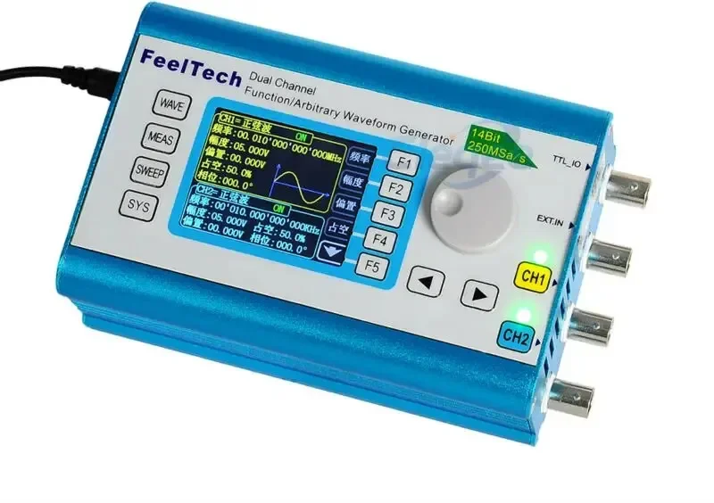 FeelTech FY2300H 25/30/40/50/60M Dual CH DDS Function Arbitrary Waveform Signal Generator/Source 250MSa/s Sweep/Frequency Meter