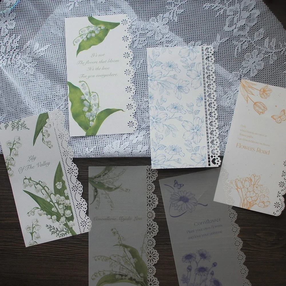 

10pcs Natural Plant Separate Paper Lily of The Valley Style As Background Card Paper Set Gift Scrapbooking Decoration Use